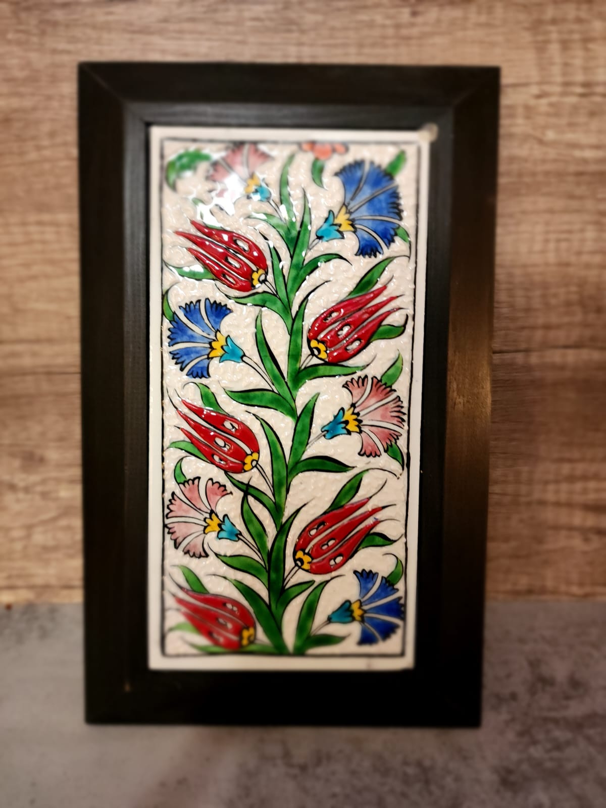 Ceramic hand painted wall art- Turkish Tulip design