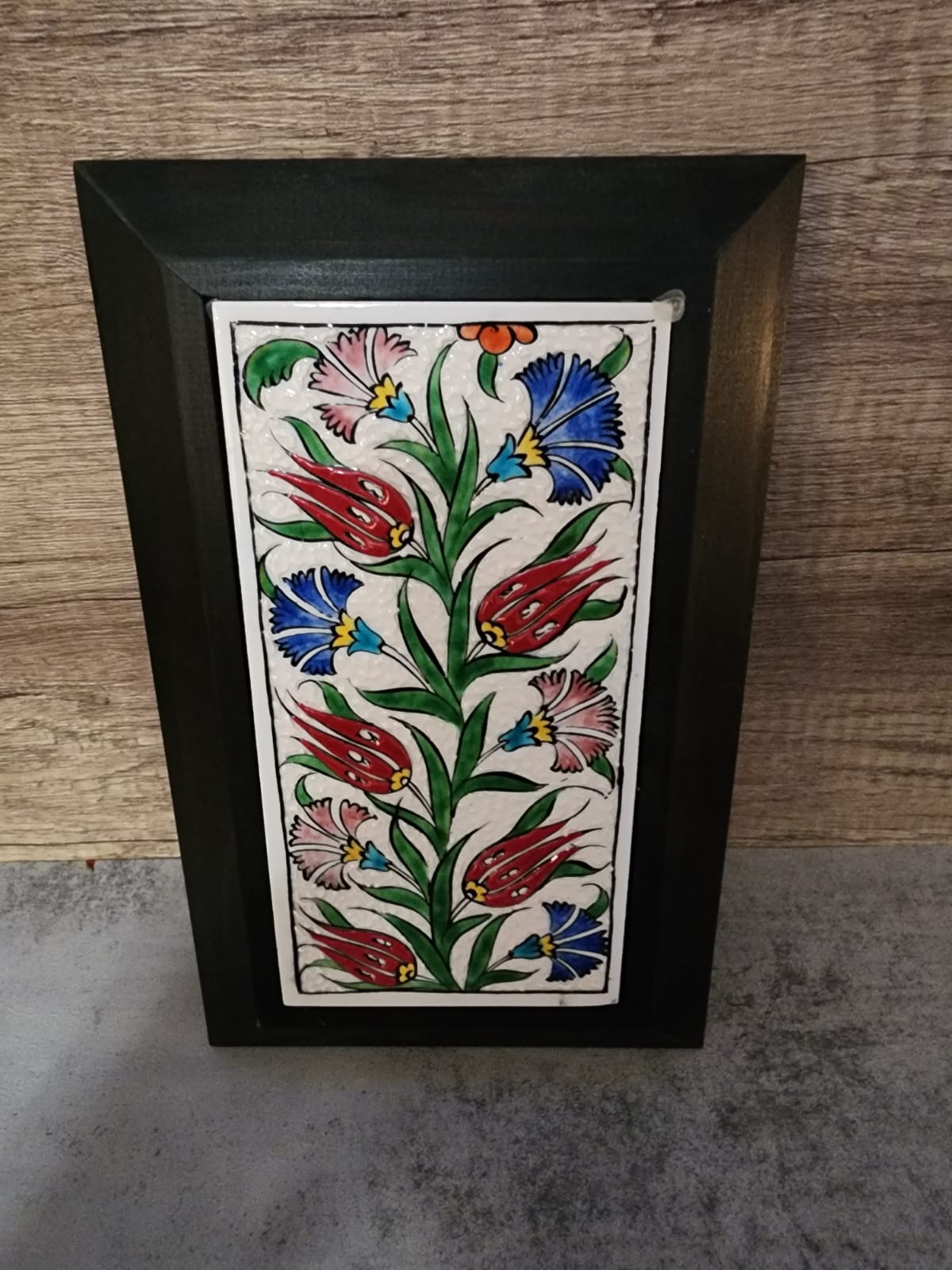 Ceramic hand painted wall art- Turkish Tulip design