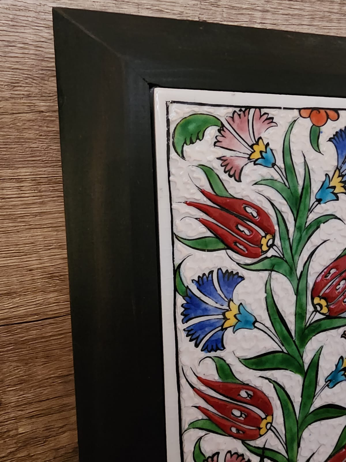 Ceramic hand painted wall art- Turkish Tulip design