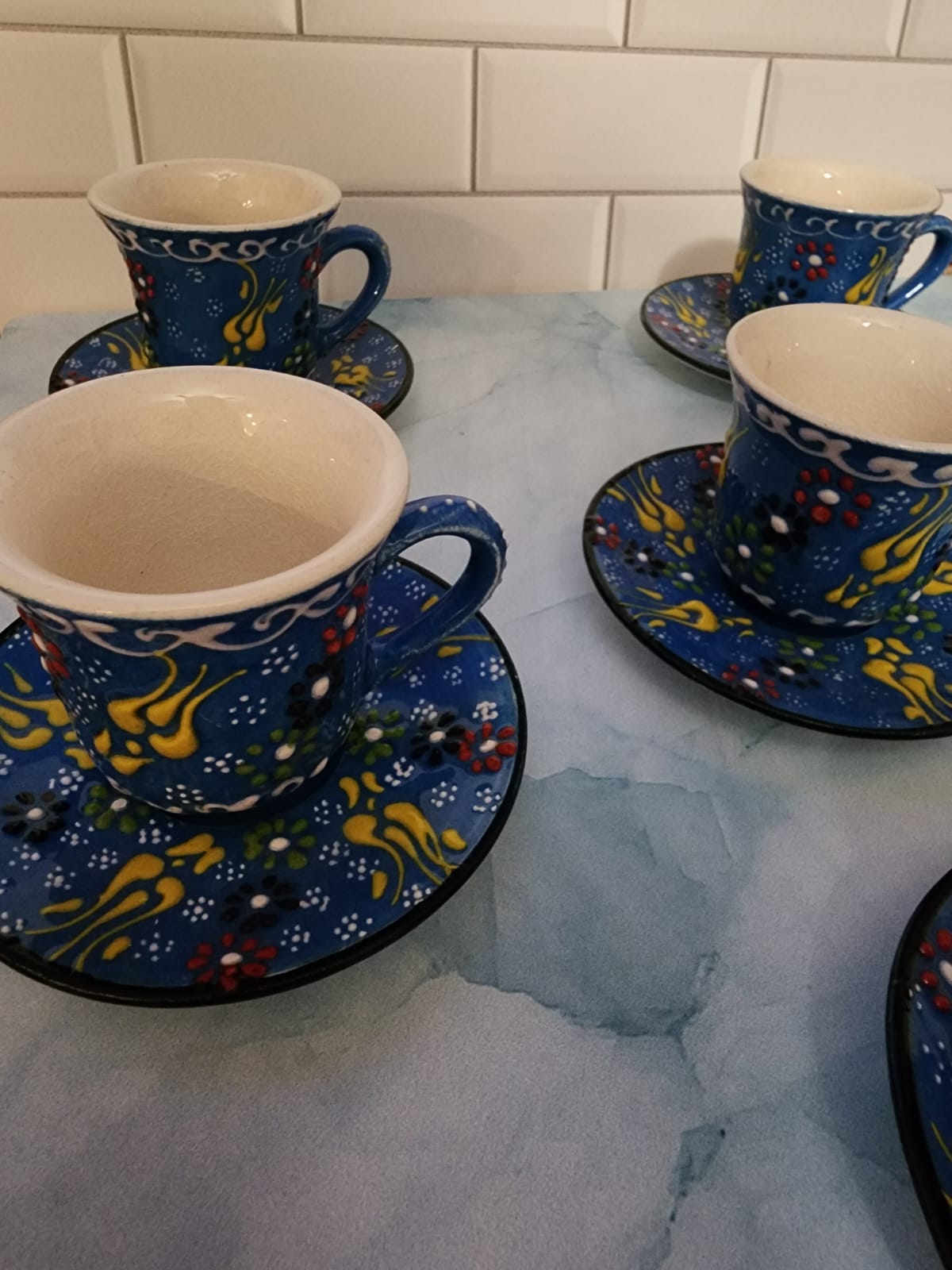 Hand made Turkish Coffee cups-set of 6