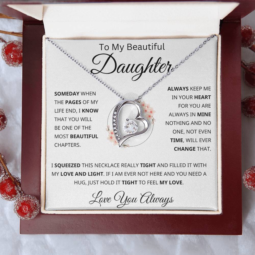 To My Beautiful Daughter- Love Knot Necklace