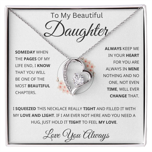 To My Beautiful Daughter- Love Knot Necklace