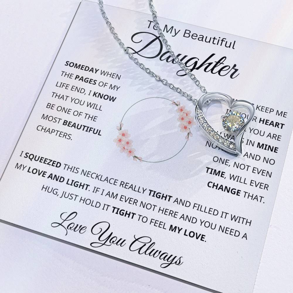 To My Beautiful Daughter- Love Knot Necklace