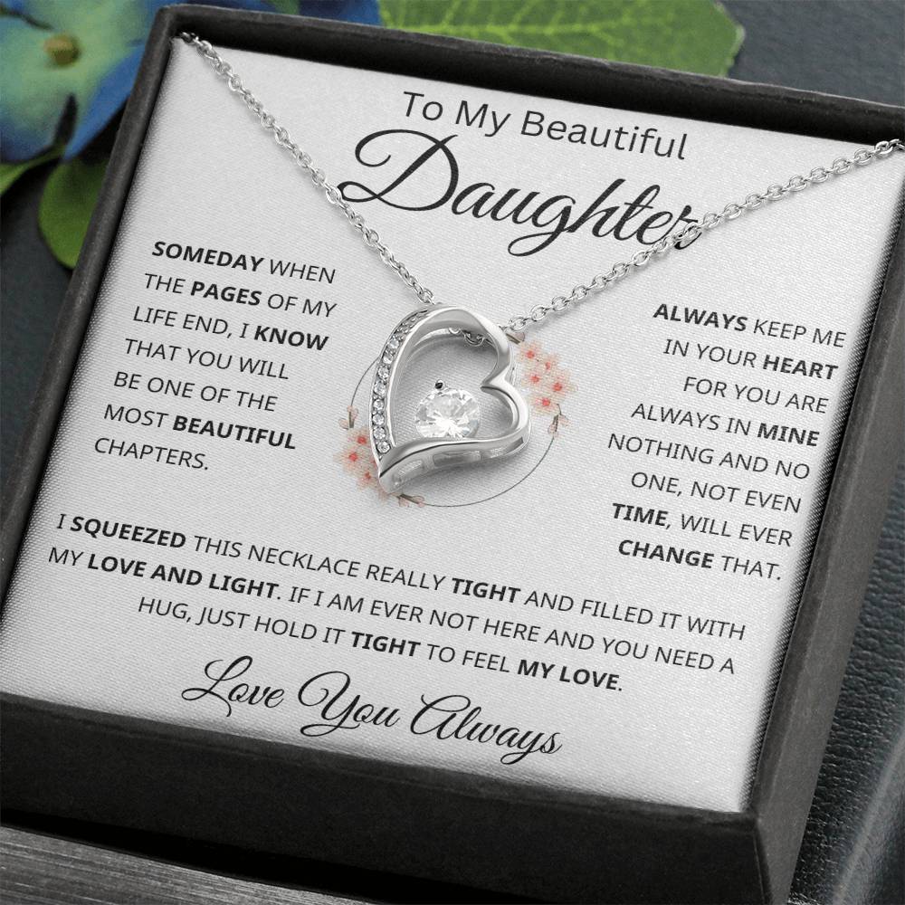 To My Beautiful Daughter- Love Knot Necklace