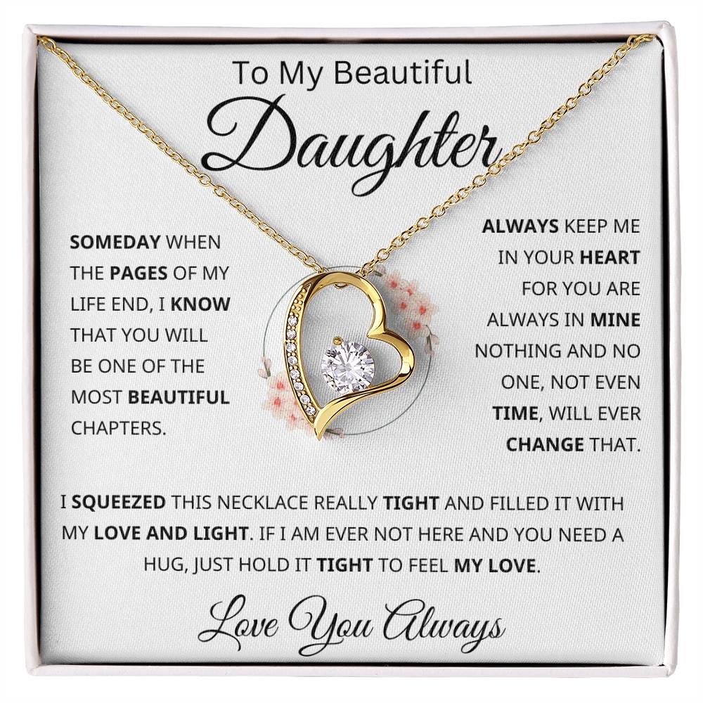 To My Beautiful Daughter- Love Knot Necklace