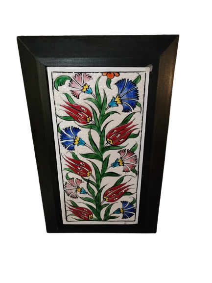 Ceramic hand painted wall art- Turkish Tulip design